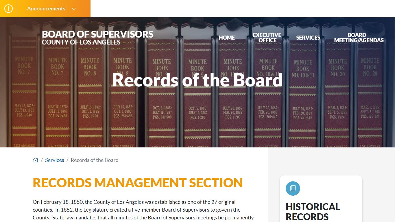 Records Search - Los Angeles County Board of Supervisors
