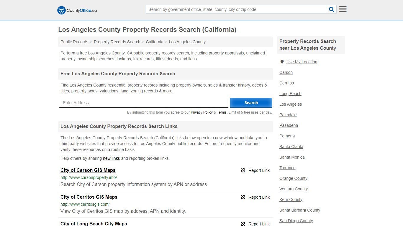 Los Angeles County Property Records Search (California)
